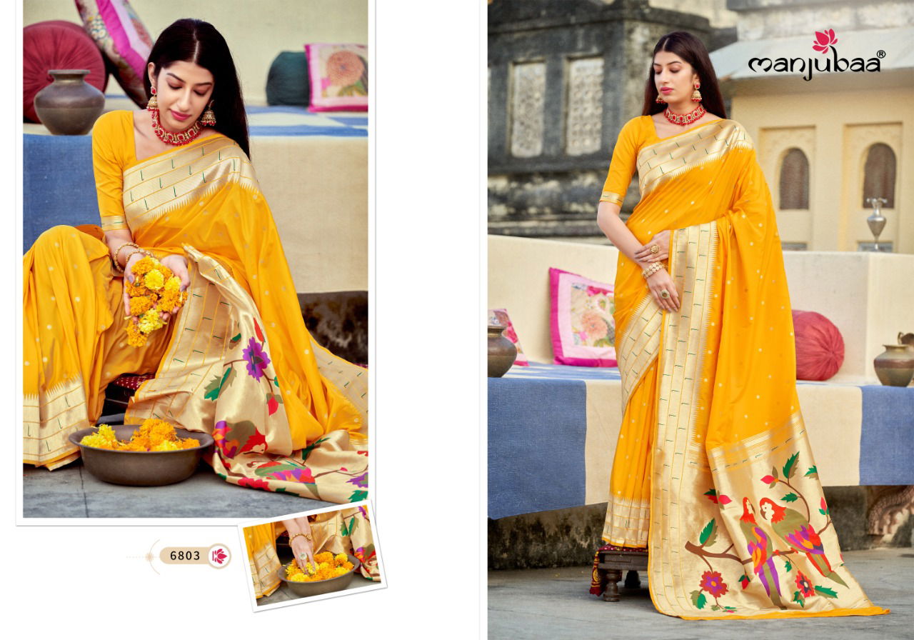 Manjubaa Madhulatha Paithani Festive Wear Designer Banarasi Silk Latest Saree Collection